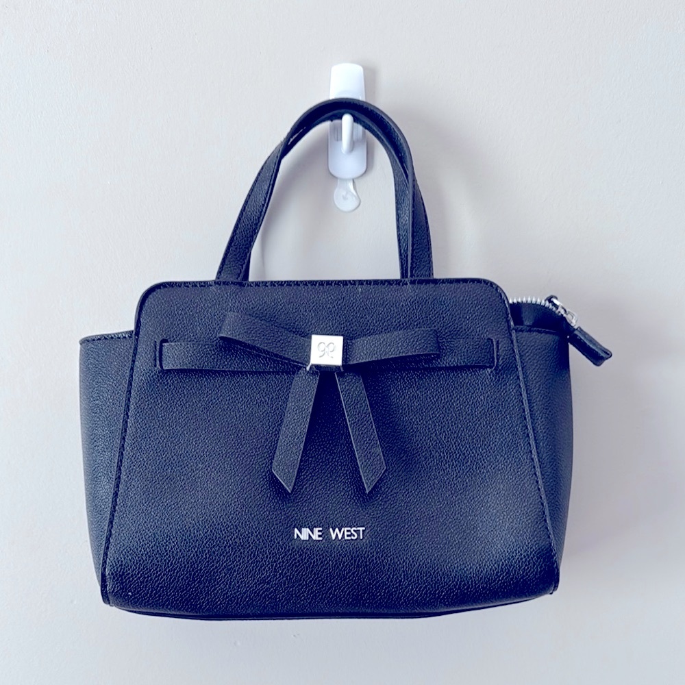 Nine West Black Handbag with Bow Accent